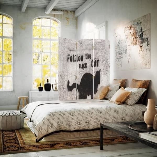Legendarte - Skärm - Skiljevägg med dubbelsidigt kattgraffititryck cm. 110x150 (3x)