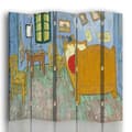 Miniatyrbild 1 av 4: Legendarte - Skärm - Skiljevägg med dubbelsidigt tryck Van Goghs sovrum i Arles - Vincent Van Gogh cm. 180x170 (5 fönsterluckor