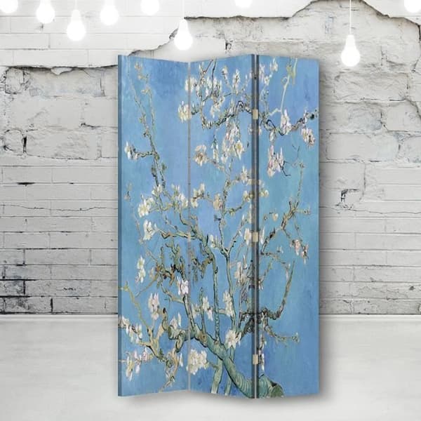 Legendarte - Skärm - Skiljevägg med tryck fram/bak Mandelträd i blom - Vincent Van Gogh cm. 110x150 (3x)