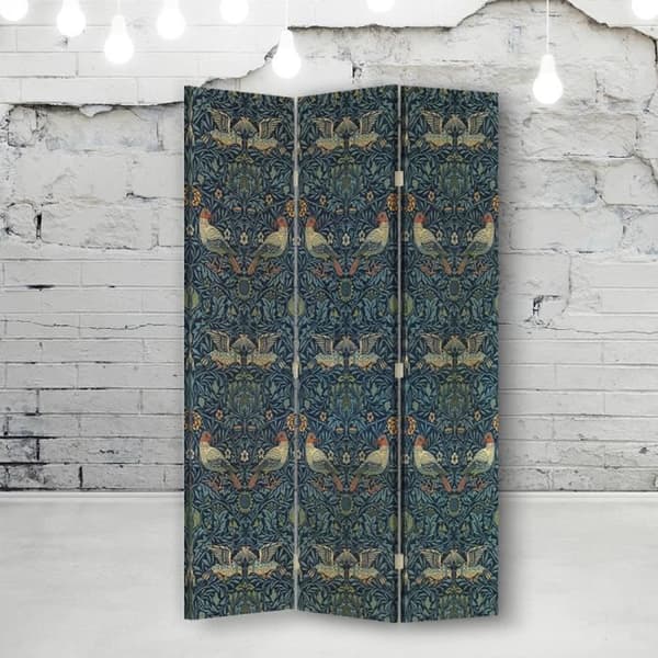 Legendarte - Skärm - Skiljevägg med dubbelsidigt tryck Fågel - William Morris cm. 110x150 (3x)
