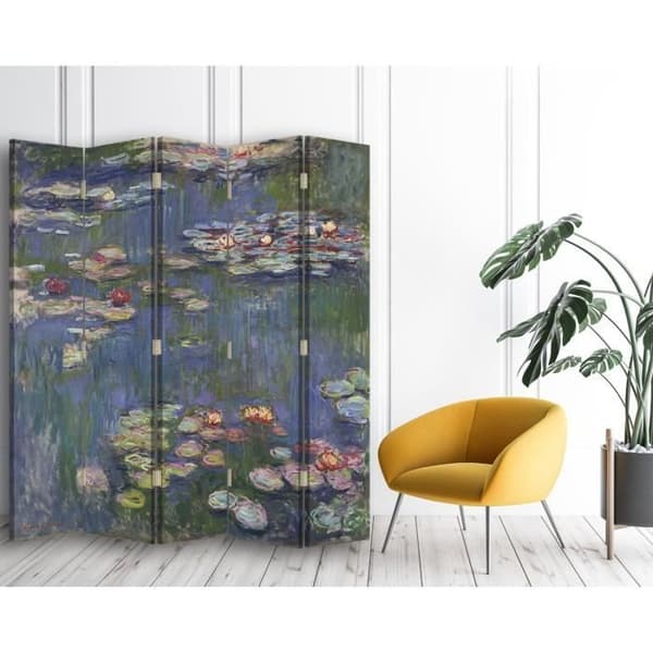 Legendarte - Skärm - Skiljevägg med recto / verso Print Näckrosor - Claude Monet cm. 180x170 (5x)