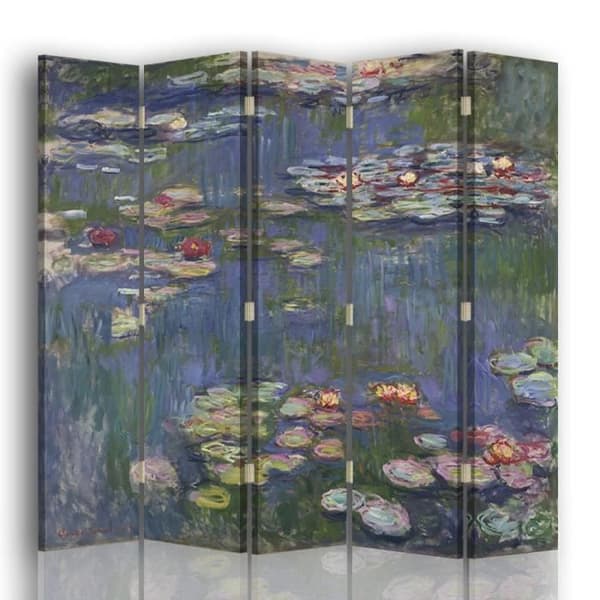 Legendarte - Skärm - Skiljevägg med recto / verso Print Näckrosor - Claude Monet cm. 180x170 (5x)