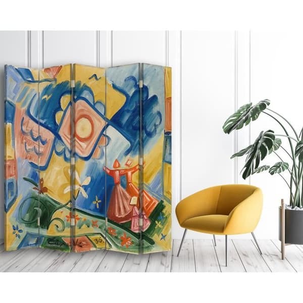 Legendarte - Skärm - Skiljevägg med dubbelsidiga trycksångare - Josef Capek cm. 180x170 (5x)