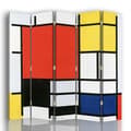 Miniatyrbild 1 av 4: Screen - Skiljevägg med recto-verso-tryck Komposition med stort rött plan... - Piet Mondrian cm. 180x170 (5x)