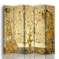Miniatyrbild 1 av 4: Legendarte - Skärm - Rumsavdelare med tryck fram/bak The Tree Of Life - Gustav Klimt cm. 180x170 (5x)