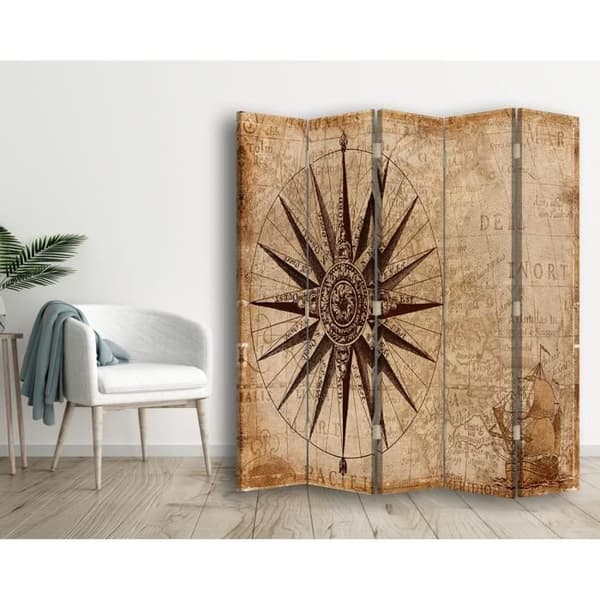Legendarte - Skärm - Skiljevägg med tryck på båda sidor Gammalt pergament cm. 180x170 (5x)