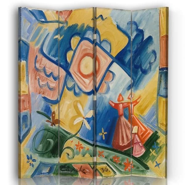 Legendarte - Skärm - Skiljevägg med dubbelsidiga trycksångare - Josef Capek cm. 145x170 (4x)