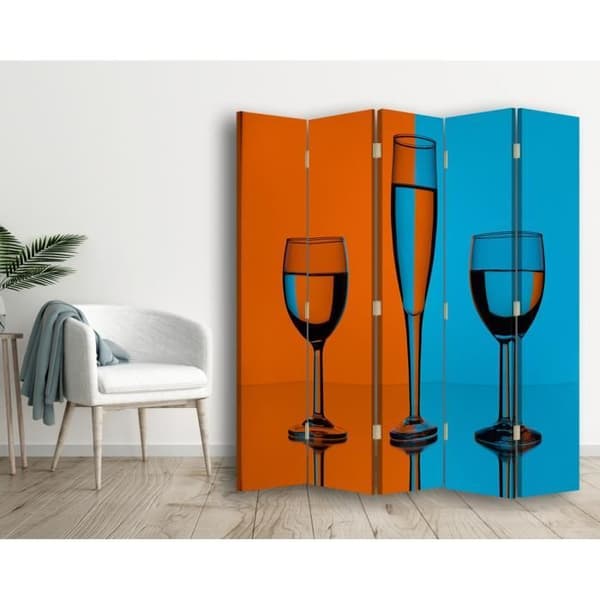 Legendarte - Skärm - Skiljevägg med fram/bak tryckglas och färger cm. 180x170 (5x)