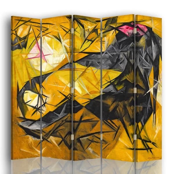 Legendarte - Skärm - Skiljevägg med dubbelsidigt tryck Katter - Natalia Goncharova cm. 180x170 (5x)