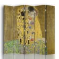Miniatyrbild 1 av 4: Legendarte - Skärm - Skiljevägg med recto / verso tryck Kyssen - Gustav Klimt cm. 180x170 (5x)