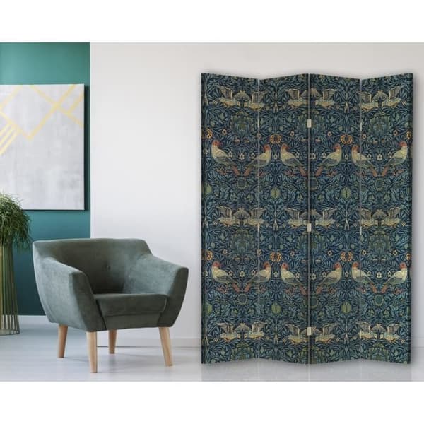 Legendarte - Skärm - Skiljevägg med dubbelsidigt tryck Fågel - William Morris cm. 145x170 (4x)