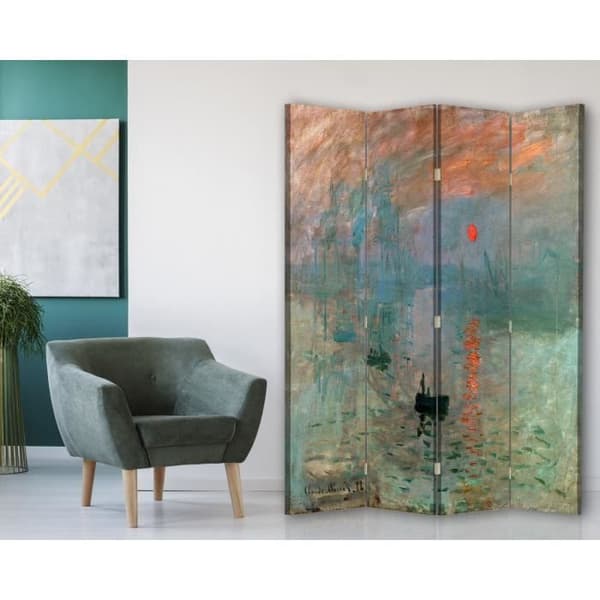 Legendarte - Skärm - Partition med dubbelsidig utskrift. Rising Sun - Claude Monet cm. 145x170 (4x)