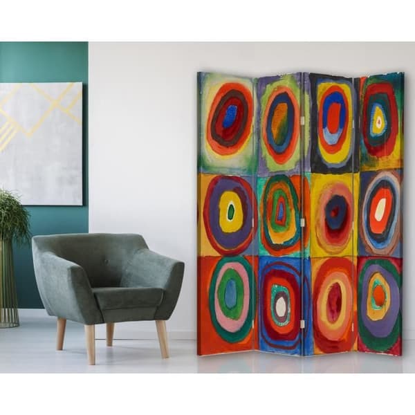Legendarte - Skärm - Skiljevägg med dubbelsidig utskrift Färgtest - Wassily Kandinsky cm. 145x170 (4x)