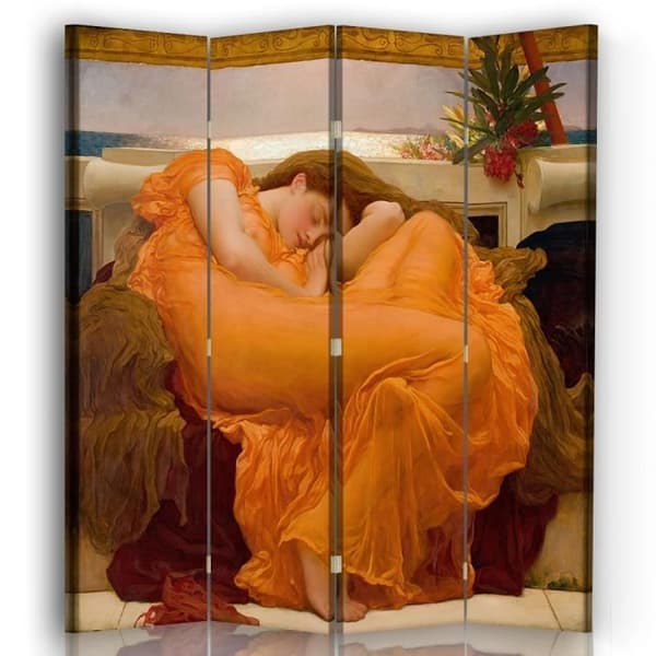 Legendarte - Skärm - Skiljevägg med recto-verso tryck June Flamboyante - Frederic Leighton cm. 145x170 (4x)