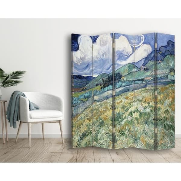 Legendarte - Skärm - Skiljevägg med fram-/baksida Print Vy över Saint-Rémy - Vincent Van Gogh cm. 180x170 (5x)