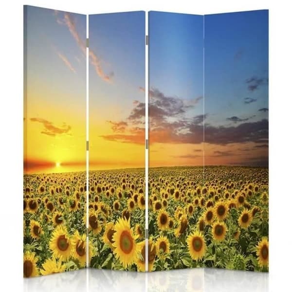 Legendarte - Skärm - Skiljevägg med fram-/baktryck Sunflower Sunset cm. 145x170 (4x)
