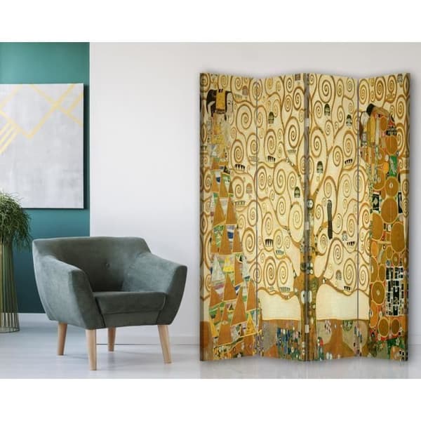 Legendarte - Skärm - Skiljevägg med recto / verso tryck Livets träd - Gustav Klimt cm. 145x170 (4x)