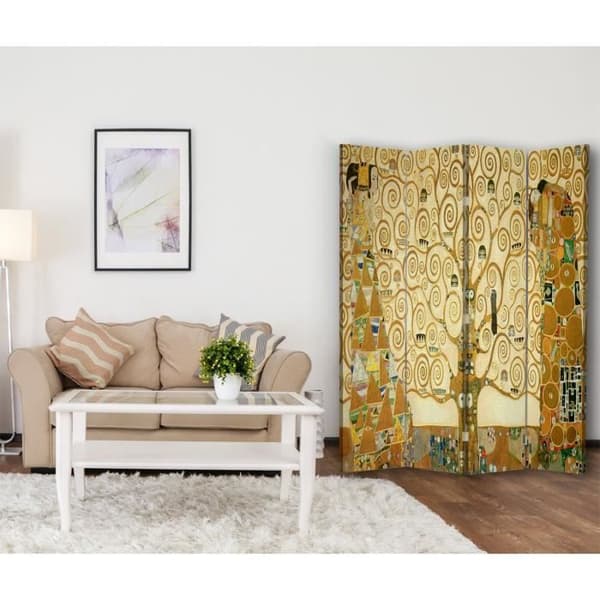 Legendarte - Skärm - Skiljevägg med recto / verso tryck Livets träd - Gustav Klimt cm. 145x170 (4x)