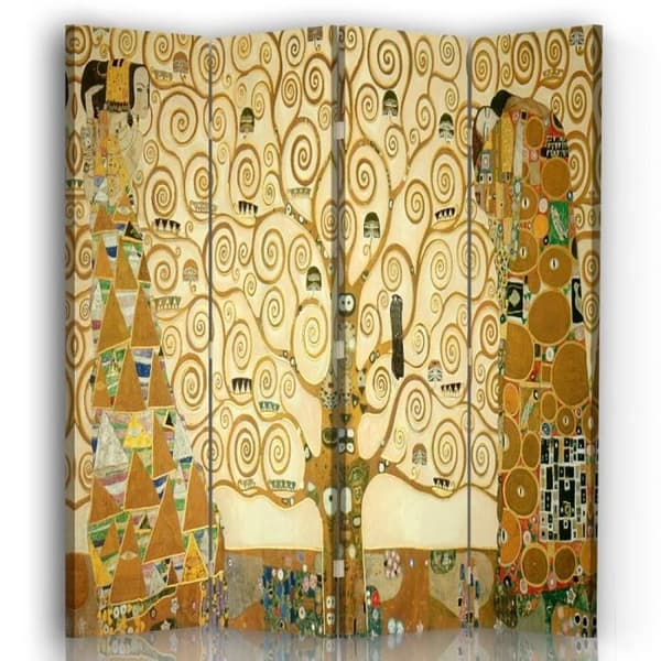 Legendarte - Skärm - Skiljevägg med recto / verso tryck Livets träd - Gustav Klimt cm. 145x170 (4x)