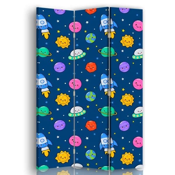 Planets Pattern Screen - Dekorativ inomhusvägg - 110x150cm