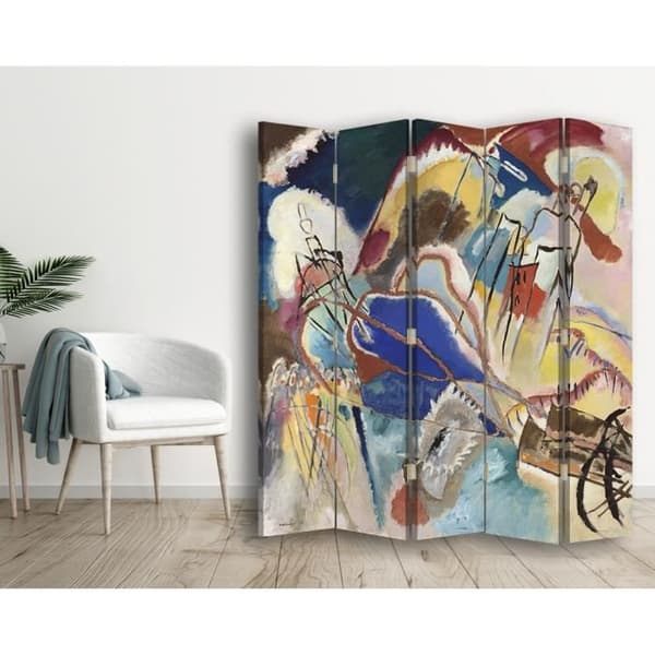 Legendarte - Skärm - Skiljevägg med fram-/baktryck Improvisation nr 30 - Wassily Kandinsky cm. 180x170 (5x)