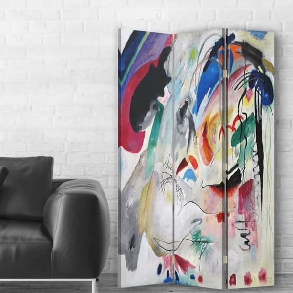 Legendarte - Skärm - Skiljevägg med fram-/baktryck improvisation - Wassily Kandinsky cm. 110x150 (3x)