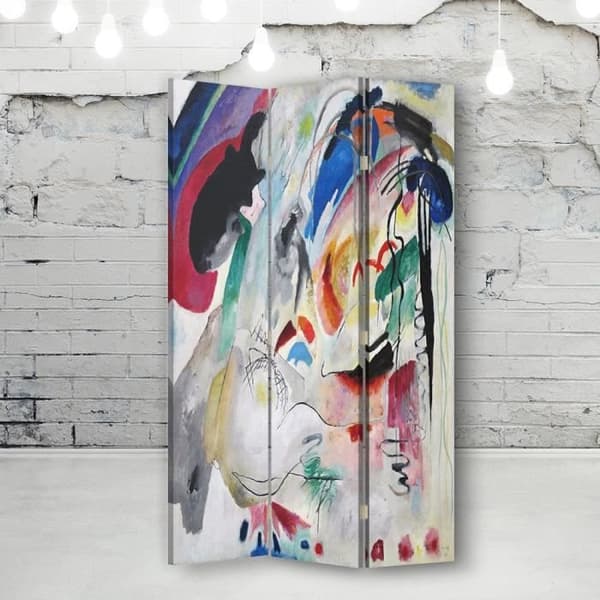 Legendarte - Skärm - Skiljevägg med fram-/baktryck improvisation - Wassily Kandinsky cm. 110x150 (3x)