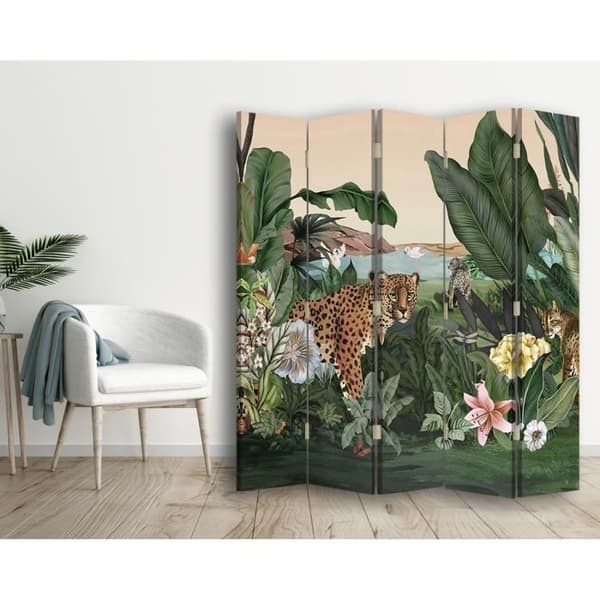 Screen Group of Felines - Dekorativ invändig skiljevägg - 110x150cm