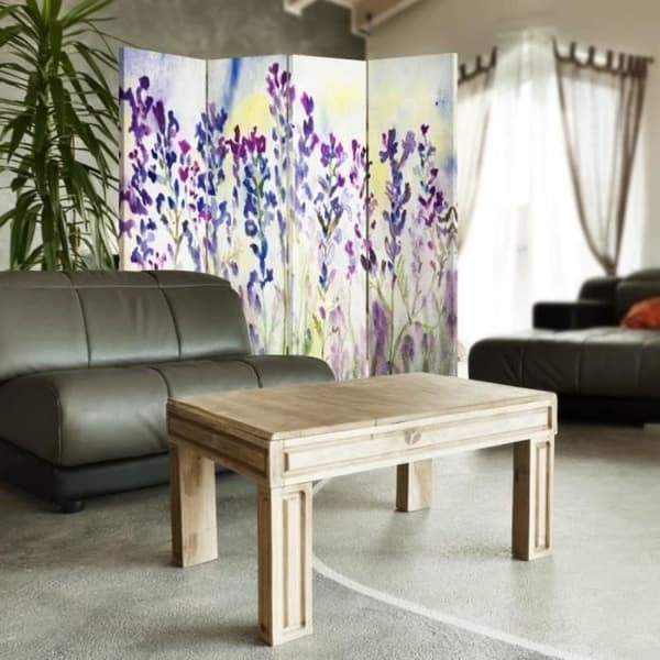 Legendarte - Skärm - Skiljevägg med tryck fram/bak Lavendel Akvarell cm. 145x170 (4x)