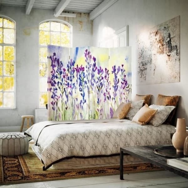 Legendarte - Skärm - Skiljevägg med tryck fram/bak Lavendel Akvarell cm. 145x170 (4x)