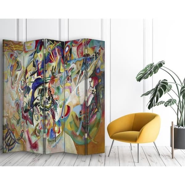 Legendarte - Skärm - Skiljevägg med fram-/baktryckskomposition VII - Wassily Kandinsky cm. 180x170 (5x)