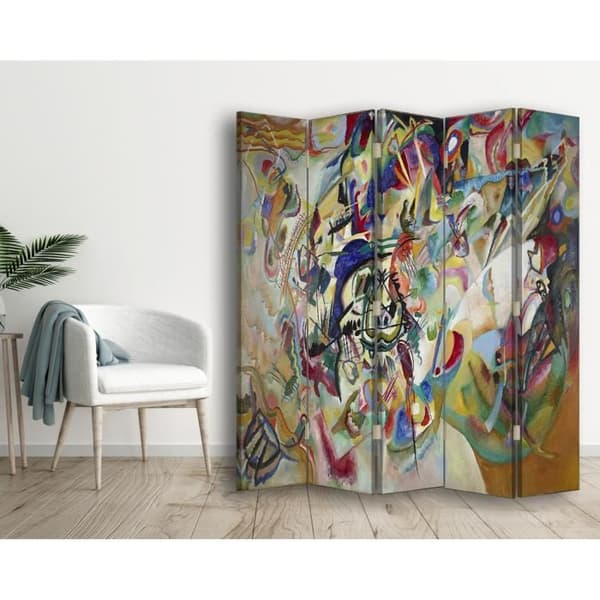 Legendarte - Skärm - Skiljevägg med fram-/baktryckskomposition VII - Wassily Kandinsky cm. 180x170 (5x)