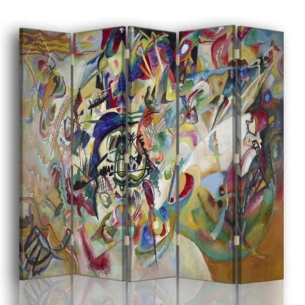 Legendarte - Skärm - Skiljevägg med fram-/baktryckskomposition VII - Wassily Kandinsky cm. 180x170 (5x)
