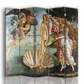 Miniatyrbild 1 av 4: Legendarte - Skärm - Skiljevägg med dubbelsidigt tryck The Birth of Venus - Sandro Botticelli cm. 180x170 (5x)