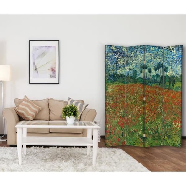 Legendarte - Skärm - Skiljevägg med dubbelsidigt tryck Le Champ des Coquelicots - Vincent Van Gogh cm. 145x170 (4x)
