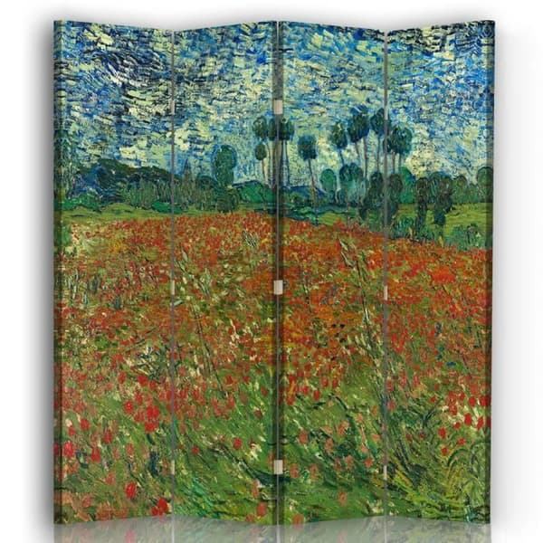 Legendarte - Skärm - Skiljevägg med dubbelsidigt tryck Le Champ des Coquelicots - Vincent Van Gogh cm. 145x170 (4x)