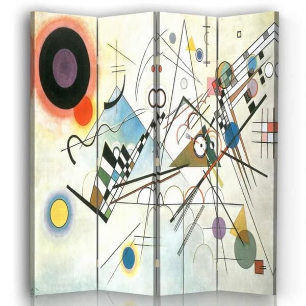 Legendarte - Skärm - Skiljevägg med Recto / verso Print Composition VIII - Wassily Kandinsky cm. 145x170 (4x)