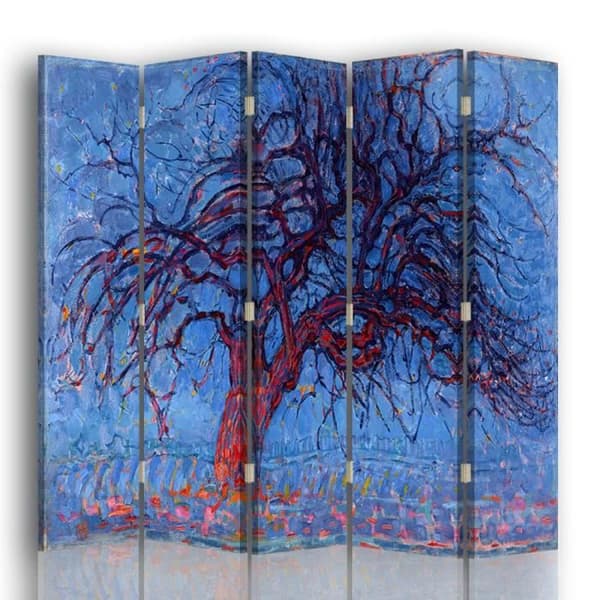 Legendarte - Skärm - Skiljevägg med fram-/baktryck Röd träd - Piet Mondrian cm. 180x170 (5x)