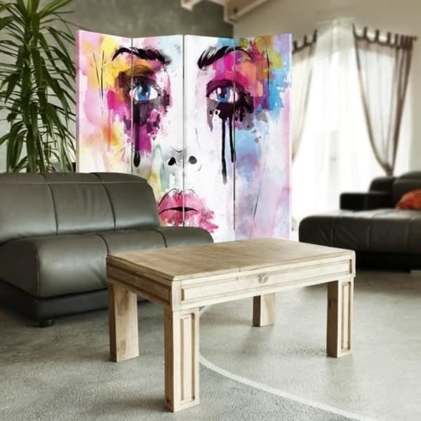 Legendarte - Skärm - Skiljevägg med Fram/Back Print Beautiful Tears Wood cm. 145x170 (4x)