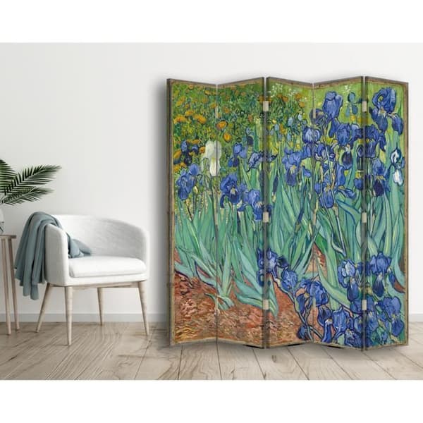 Legendarte - Skärm - Skiljevägg med fram-/baktryck Iris - Vincent Van Gogh cm. 180x170 (5x)