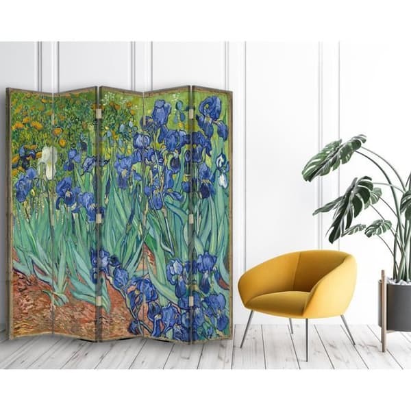Legendarte - Skärm - Skiljevägg med fram-/baktryck Iris - Vincent Van Gogh cm. 180x170 (5x)