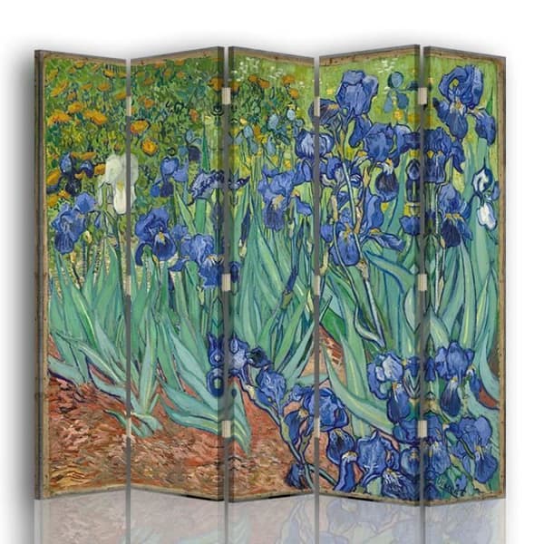 Legendarte - Skärm - Skiljevägg med fram-/baktryck Iris - Vincent Van Gogh cm. 180x170 (5x)