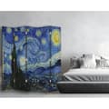 Miniatyrbild 3 av 4: Legendarte - Skärm - Skiljevägg med tryck på båda sidor Starry Night - Vincent Van Gogh cm. 180x170 (5x)