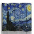 Miniatyrbild 1 av 4: Legendarte - Skärm - Skiljevägg med tryck på båda sidor Starry Night - Vincent Van Gogh cm. 180x170 (5x)