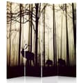 Miniatyrbild 1 av 4: Legendarte - Skärm - Skiljevägg med Front / Back Print Stag Silhouette cm. 145x170 (4x)
