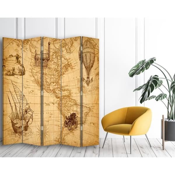 Legendarte - Skärm - Skiljevägg med dubbelsidigt tryck American Journeys cm. 180x170 (5x)