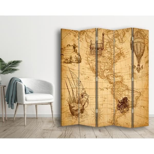 Legendarte - Skärm - Skiljevägg med dubbelsidigt tryck American Journeys cm. 180x170 (5x)