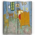 Miniatyrbild 1 av 4: Legendarte - Skärm - Skiljevägg med dubbelsidigt tryck Van Goghs sovrum i Arles - Vincent Van Gogh cm. 145x170 (4 rutor