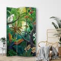Miniatyrbild 2 av 4: White Parrot and Hummingbird Screen - Dekorativ inomhusvägg - 110x150cm