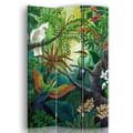 Miniatyrbild 1 av 4: White Parrot and Hummingbird Screen - Dekorativ inomhusvägg - 110x150cm